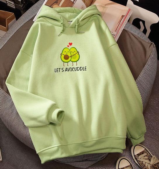 Avocado Hoodie Sweatshirt Hooded Sweater Men And Women Plus Velvet Loose - melvincucci