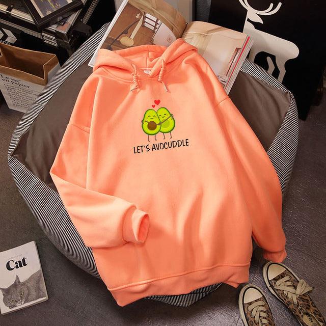 Avocado Hoodie Sweatshirt Hooded Sweater Men And Women Plus Velvet Loose - melvincucci