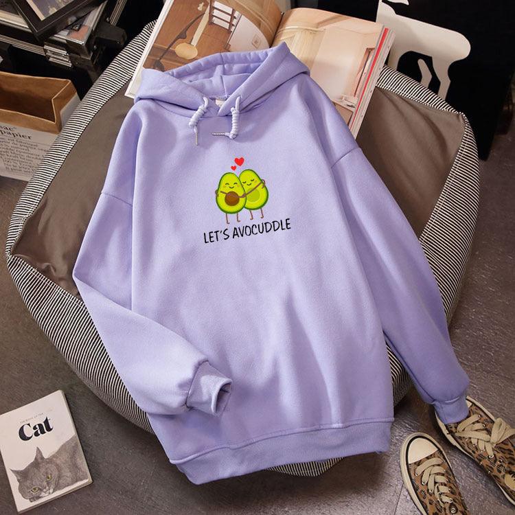 Avocado Hoodie Sweatshirt Hooded Sweater Men And Women Plus Velvet Loose - melvincucci