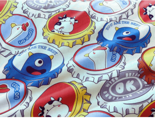 Large Cartoon Bottle Cotton Twill Print Fabric - melvincucci