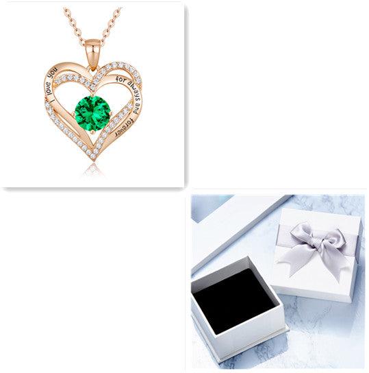 Female 925 Silver Twelve Birthstone Pendant Necklace - melvincucci