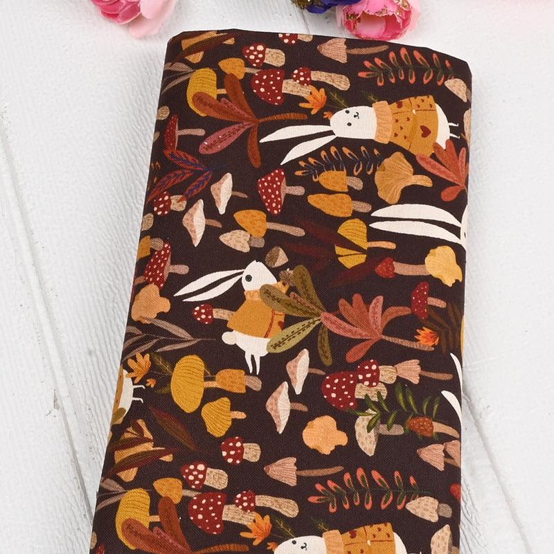 Muslin Bunny Squirrel Print Fabric Cotton Fabric - melvincucci