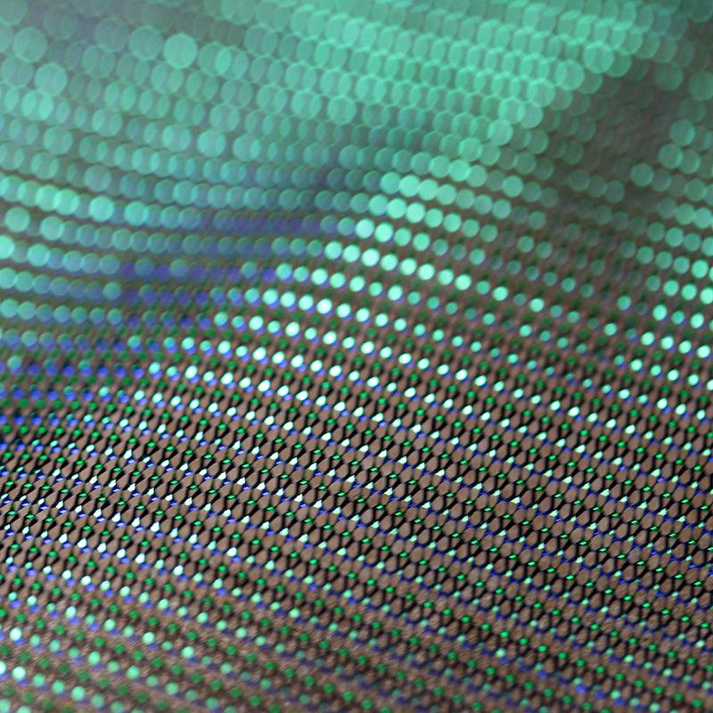 Bright Diamond Blue Perspective Laser Gradient Glitter Mesh Fabric - melvincucci