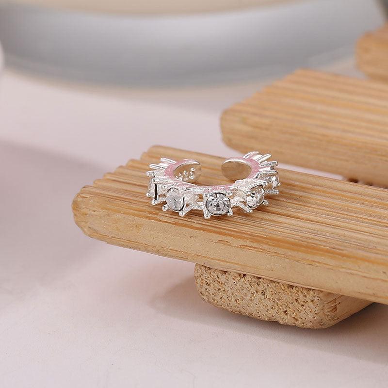 Diamond-studded Non-pierced Ear Clip Ear Buckle Earrings - melvincucci