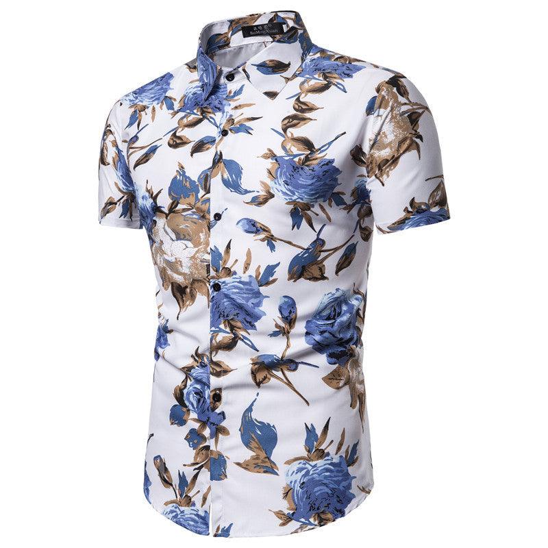 Beachwear Shirt Short-Sleeved Floral - melvincucci