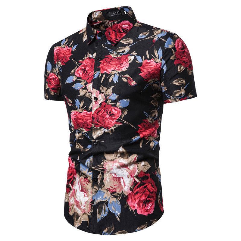 Beachwear Shirt Short-Sleeved Floral - melvincucci