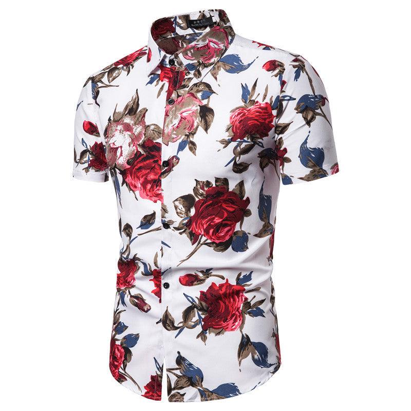 Beachwear Shirt Short-Sleeved Floral - melvincucci