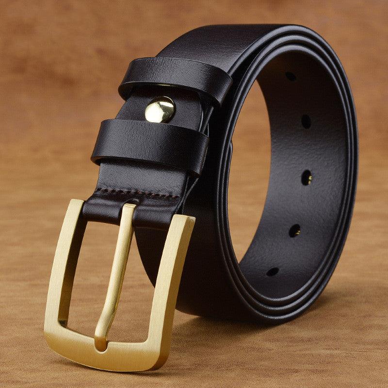 Belt Men Casual Retro Brass Pin Buckle Men's Belt - melvincucci
