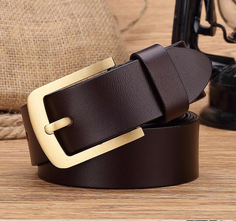 Belt Men Casual Retro Brass Pin Buckle Men's Belt - melvincucci