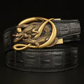 BeltCrocodile Buckle Men Belt Real Cowhide Automatic Buckle Casual - melvincucci