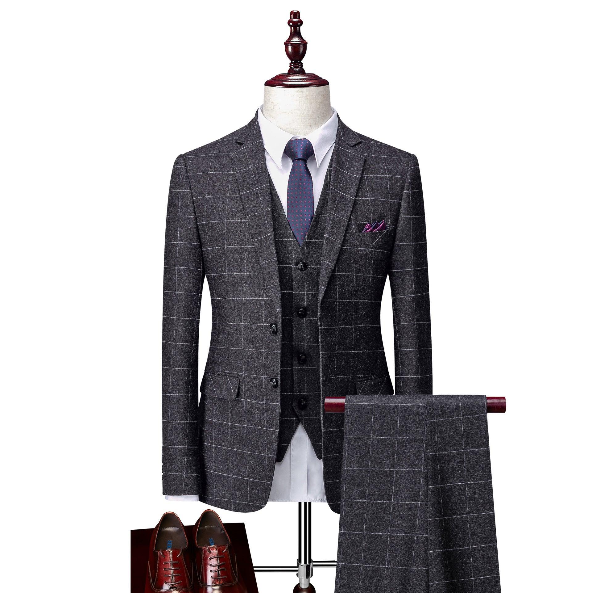 Men's Business Suits Korean Version Slim Wedding Groom Suit Men - melvincucci