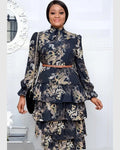 Big Size Female Dress African Women's Clothes 3xl With Belt - melvincucci