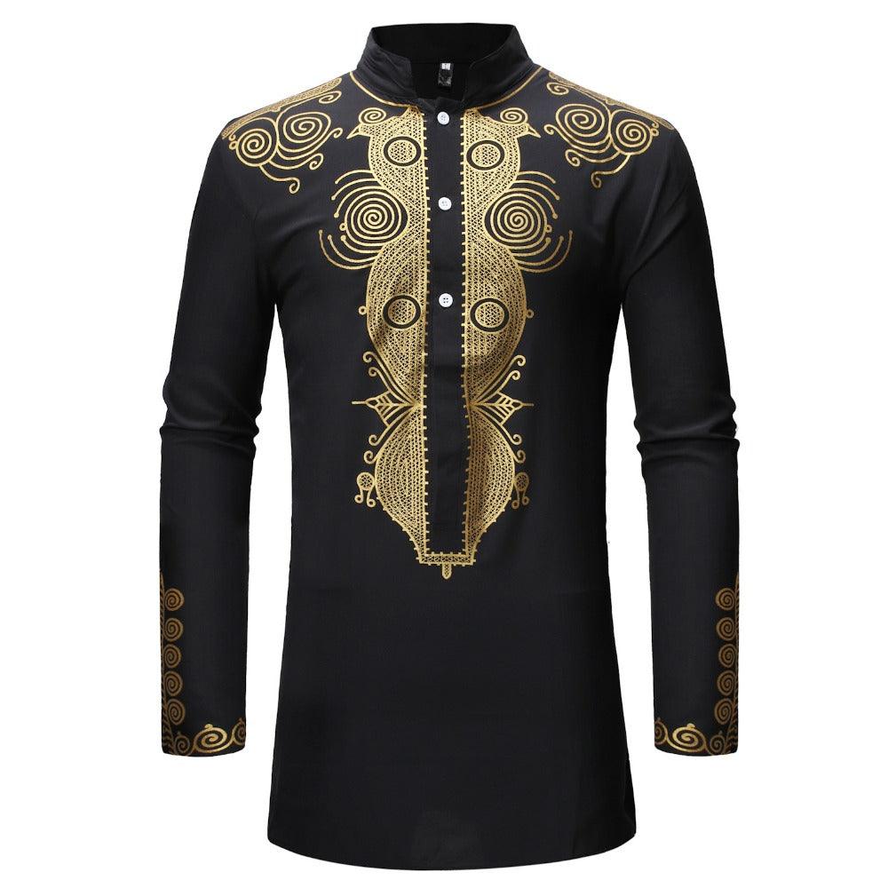 Black African Dashiki Print Top - melvincucci