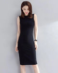 Black Sleeveless Dress Female Simple Dress Cotton - melvincucci