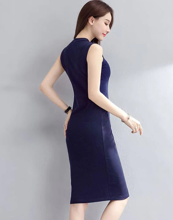 Black Sleeveless Dress Female Simple Dress Cotton - melvincucci