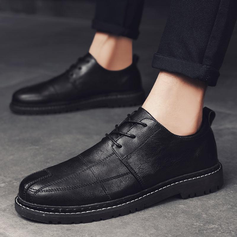 Black small leather shoes for men - melvincucci
