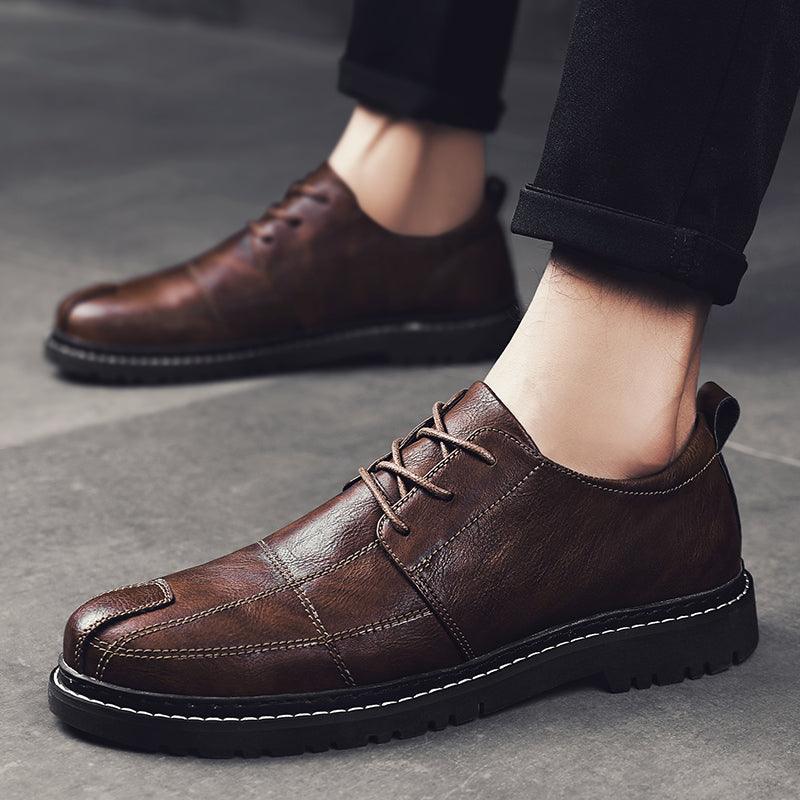 Black small leather shoes for men - melvincucci