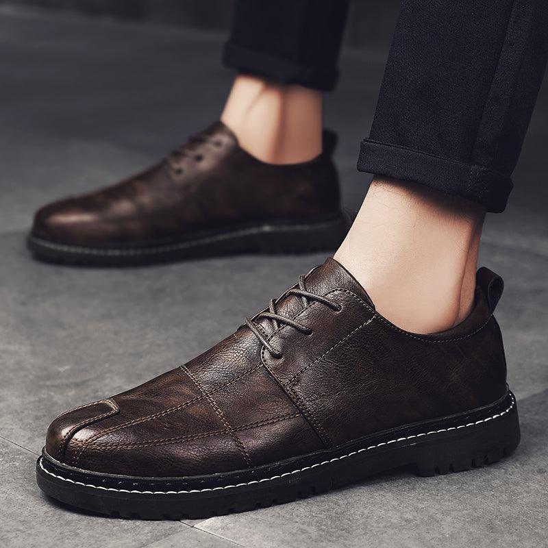 Black small leather shoes for men - melvincucci