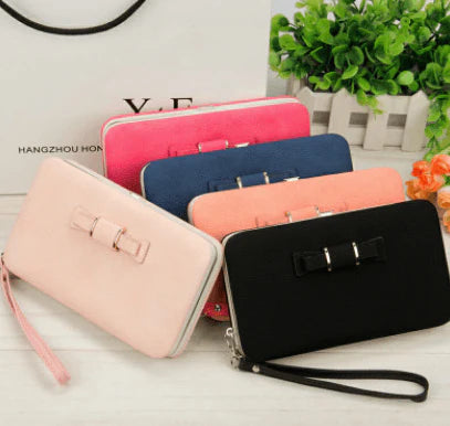 Bowknot Clutch Wallet Card/Phone Holder for Women Long Style Wallet - melvincucci