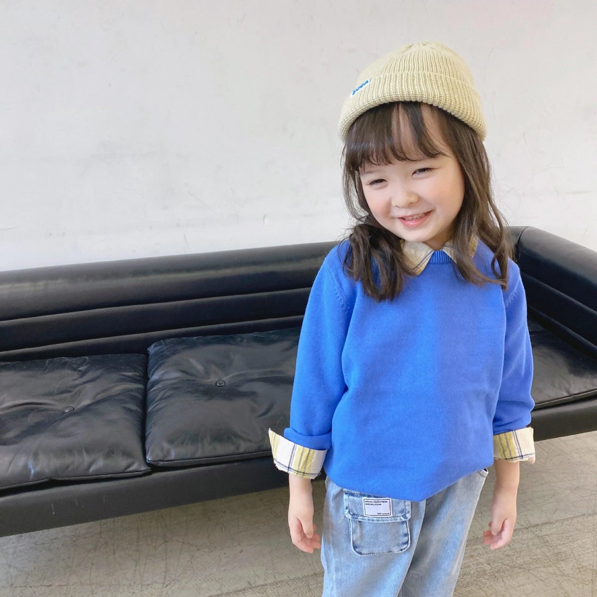 Boys Knitwear Girls Solid Color Base Shirt - melvincucci