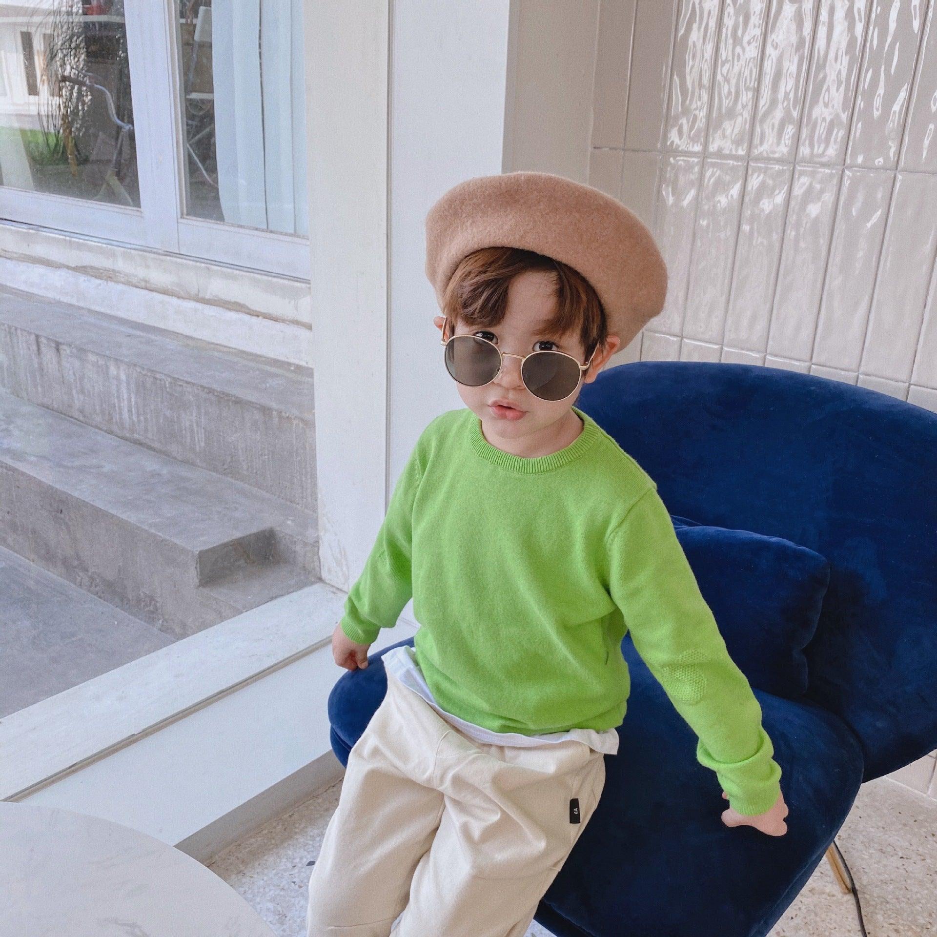 Boys Knitwear Girls Solid Color Base Shirt - melvincucci