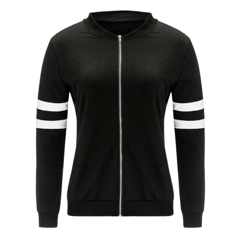 Brief Patchwork Sleeve Autumn Winter Women Basic Coats Jacket 2016 New Long Sleeve Baseball Jacket Outwear Bomber Jacket - melvincucci