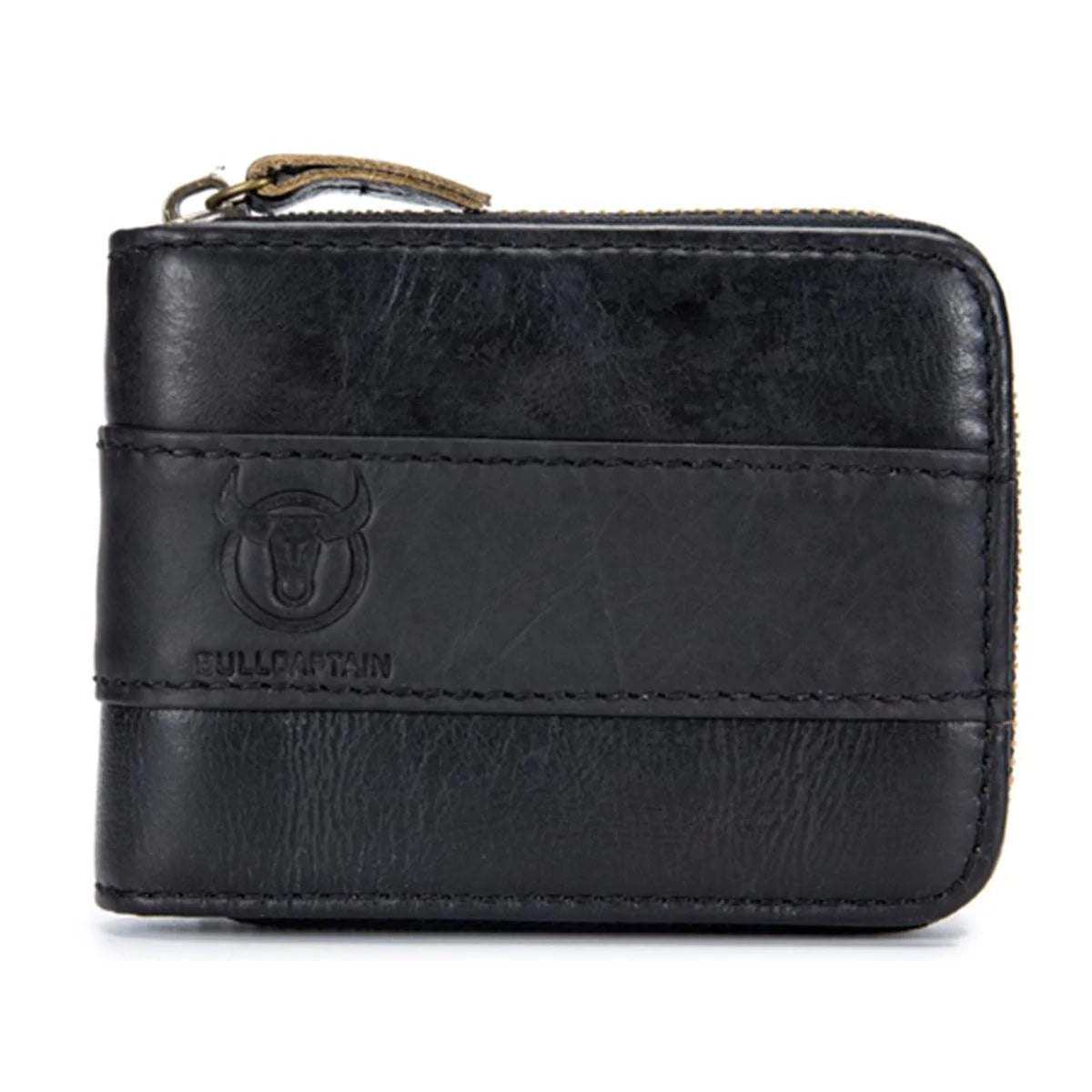 Bullcaptain Genuine Leather Trifold Wallet RFID Antimagnetic Vintage 11 Card Slots Coin Bag Wallet For Men - melvincucci