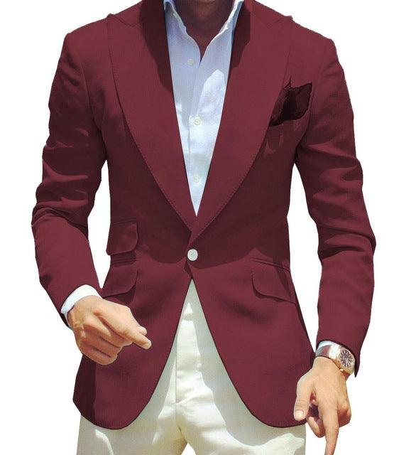 Men's Pure Color Suit Jacket Simple Temperament - melvincucci