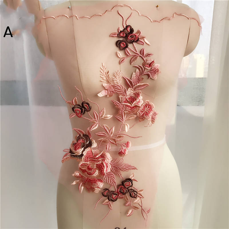 Dress Evening Dress Accessories Lace Fabric Multicolor Computer Embroidered Children's Clothing Decoration