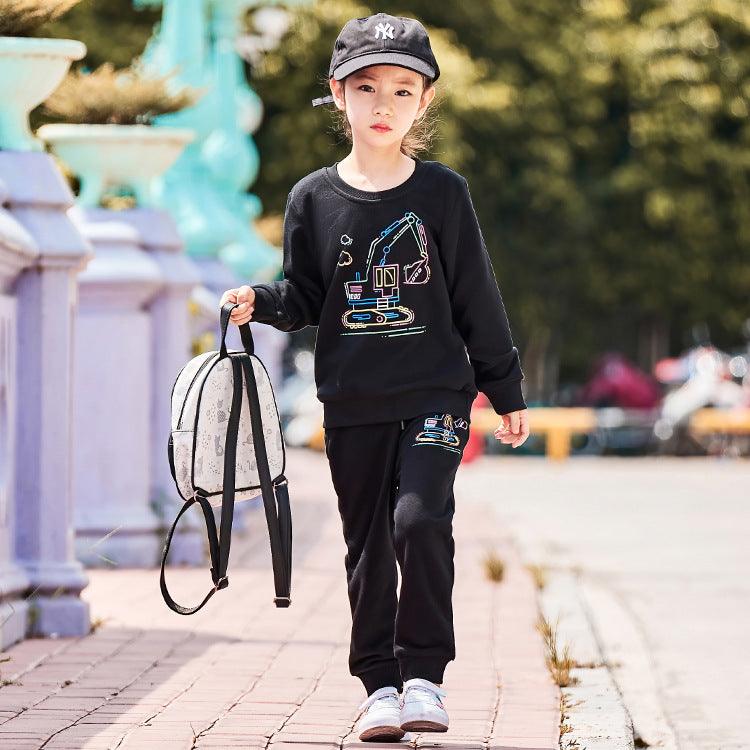Children's Suit Cartoon Cute Long-sleeved Thick Suit - melvincucci