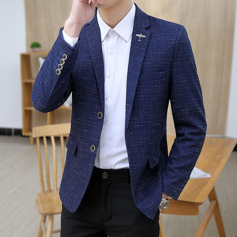 Small Suit Men's Thin Slim-fit Dark Pattern Jacket - melvincucci