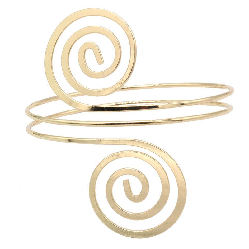 Simple Alloy Glossy Punk Exaggerated Armband Bracelet - melvincucci