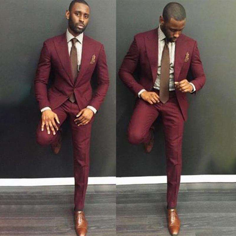 Color Formal Solid Color Two-piece Suit - melvincucci