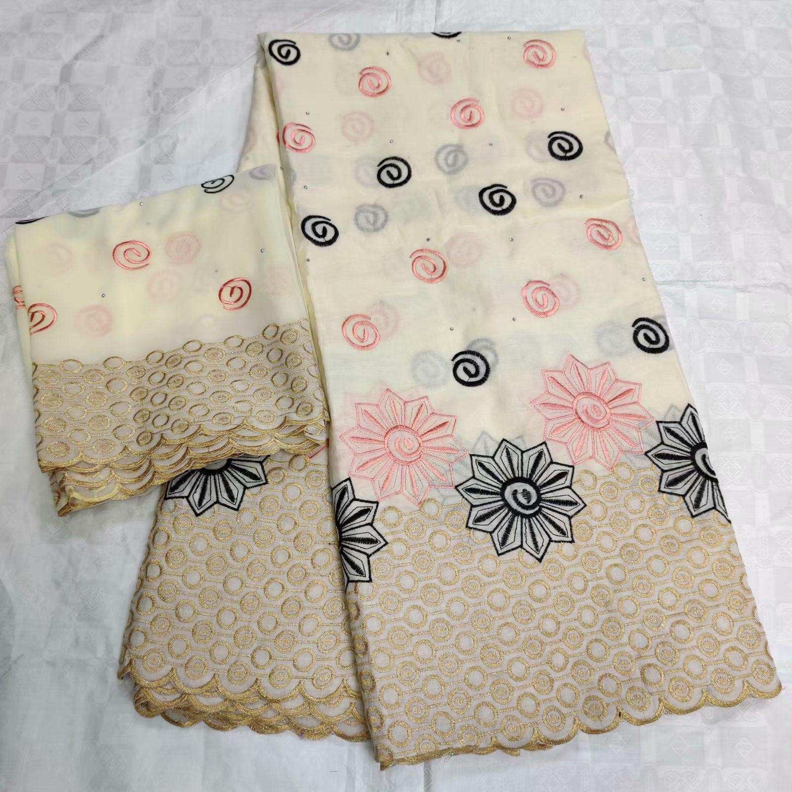 Cotton Dress Fabric, Clothing Accessories, Multi-color Wedding Embroidered Fabric - melvincucci