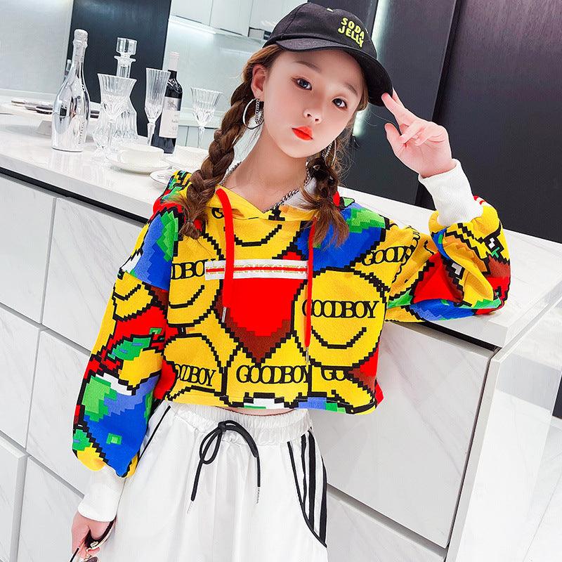Girls' Tie-dye Autumn Suit, Western Style, Fashionable Children's Hip-hop Casual Sweater Two-piece Suit - melvincucci