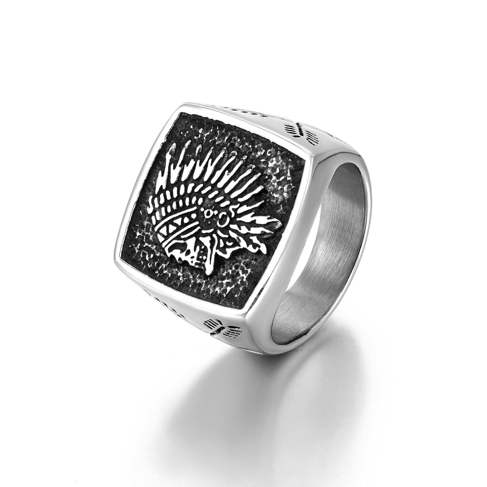 Indian Totem Ring Vintage Stainless Steel Ring - melvincucci