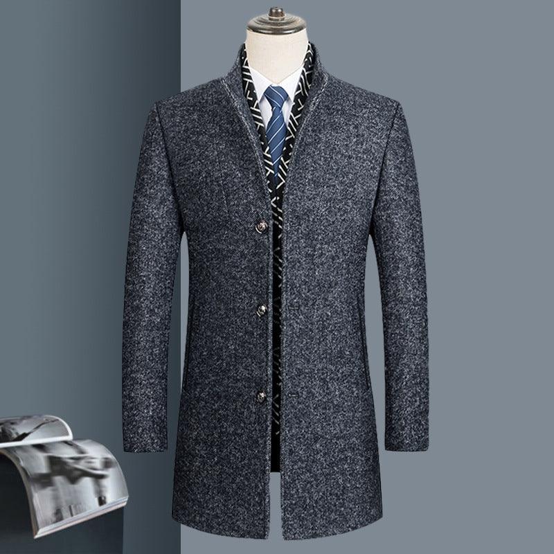 Cotton Padded Nizi Stand-up Collar Coat For Father - melvincucci