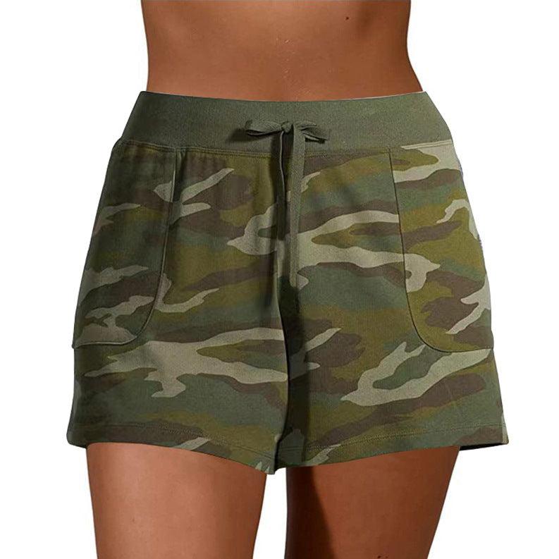 Camouflage Sports Lace-Up Casual Shorts Women - melvincucci