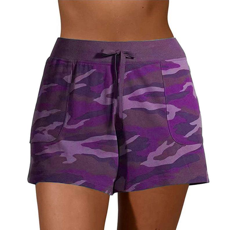 Camouflage Sports Lace-Up Casual Shorts Women - melvincucci
