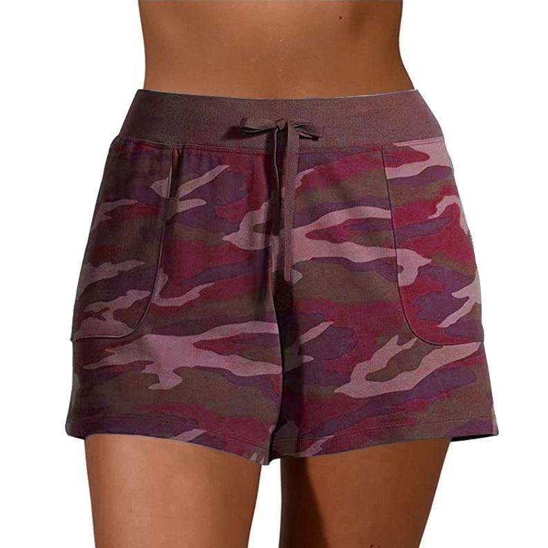 Camouflage Sports Lace-Up Casual Shorts Women - melvincucci