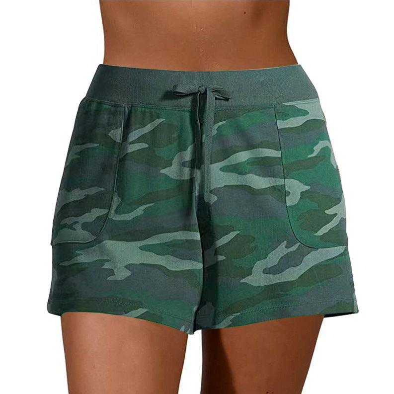Camouflage Sports Lace-Up Casual Shorts Women - melvincucci