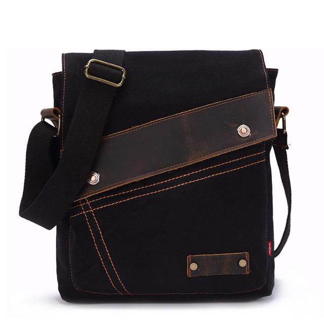Canvas bag men and women vertical crossbody bag shoulder bag retro - melvincucci