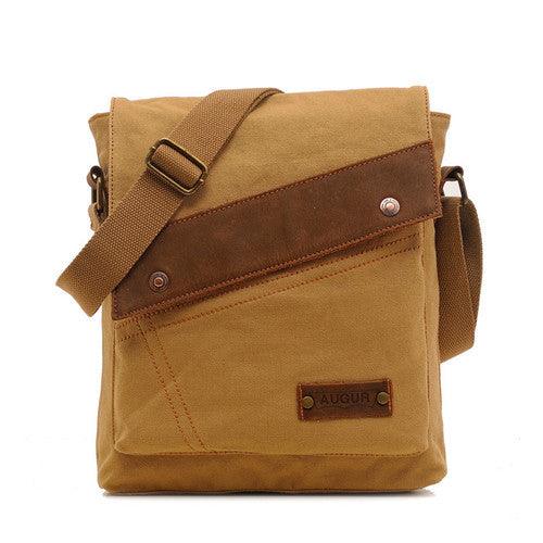 Canvas bag men and women vertical crossbody bag shoulder bag retro - melvincucci