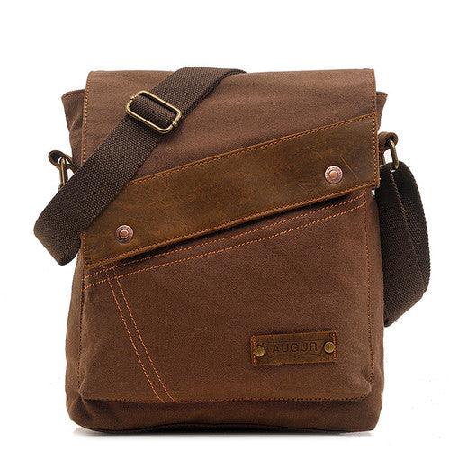 Canvas bag men and women vertical crossbody bag shoulder bag retro - melvincucci