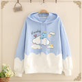 Cartoon Bear Print Casual Hooded Sweatshirt Women - melvincucci