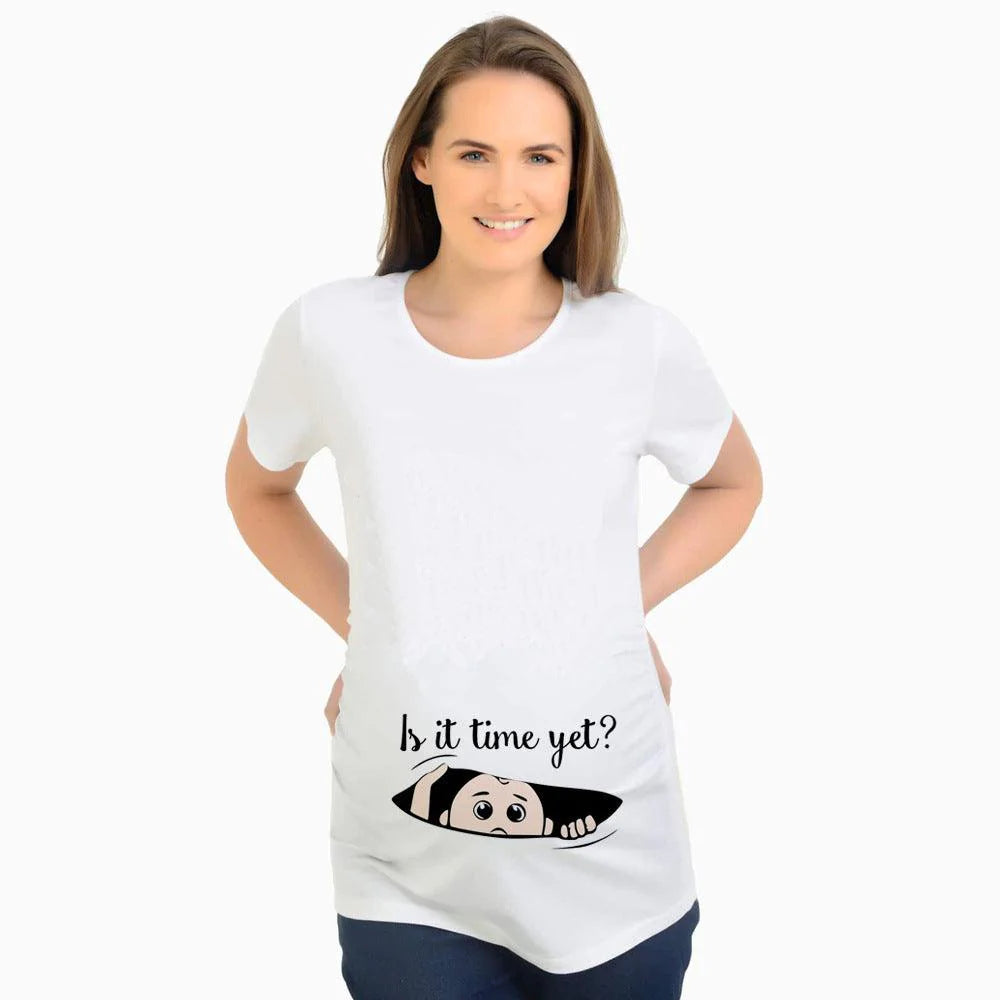 Cartoon printed pregnant women t-shirt - melvincucci