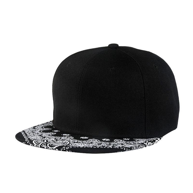 Cashew Flower Korean Hip-hop Hat Flat Brim Hat Fashion Print Baseball Cap For Men - melvincucci