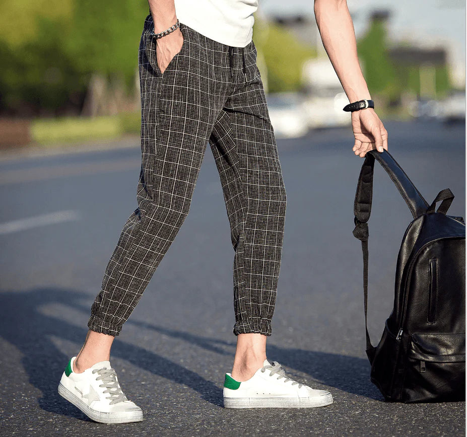Casual Ankle-Length Plaid Pants Men Trousers Hip Hop Jogger Pants Men Sweatpants Streetwear Men Pants Trousers - melvincucci