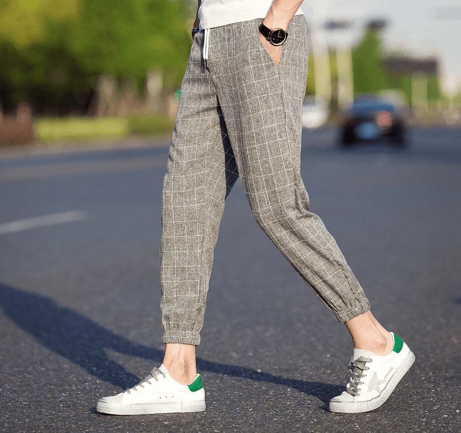 Casual Ankle-Length Plaid Pants Men Trousers Hip Hop Jogger Pants Men Sweatpants Streetwear Men Pants Trousers - melvincucci