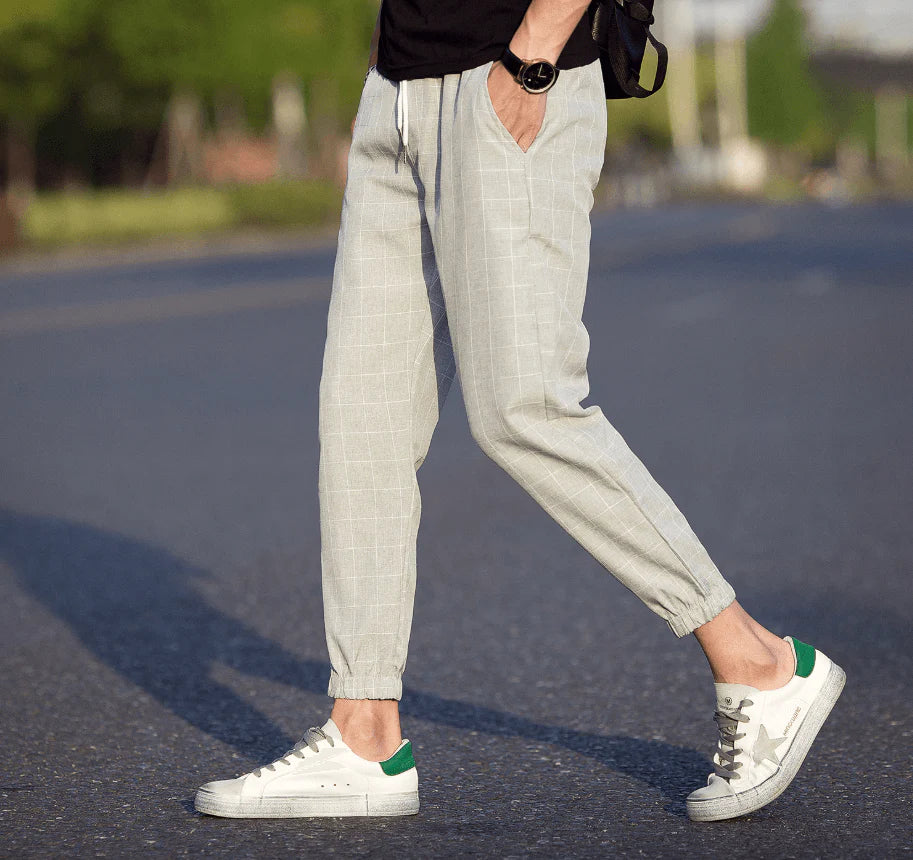 Casual Ankle-Length Plaid Pants Men Trousers Hip Hop Jogger Pants Men Sweatpants Streetwear Men Pants Trousers - melvincucci